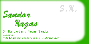sandor magas business card